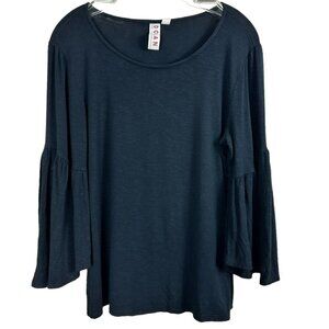 Anthropologie Dolan Black Bell‎ Sleeve Top Size Small